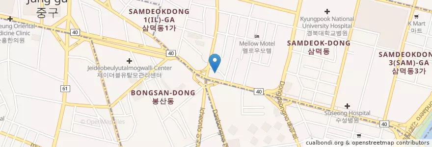 Mapa de ubicacion de 강심내과 en Coreia Do Sul, Daegu, 중구.