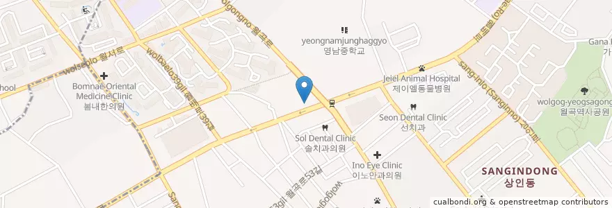 Mapa de ubicacion de 제이스성형외과 상인점 en کره جنوبی, دائجو, 달서구.