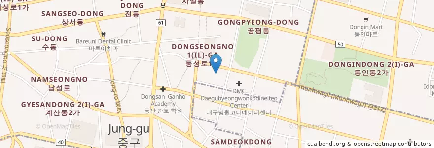 Mapa de ubicacion de Iyeongjin Plastic Surgery en South Korea, Daegu, Jung-Gu, Seongnae-Dong.