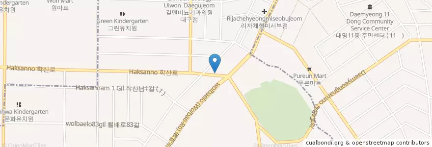 Mapa de ubicacion de 한빛언어치료실 en Corée Du Sud, Daegu, 달서구.