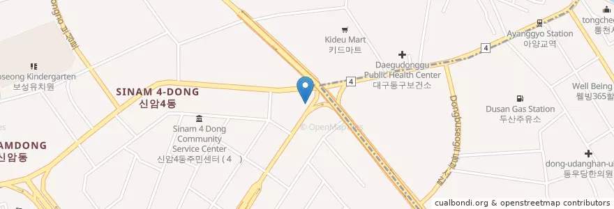 Mapa de ubicacion de 참고운피부과 en Korea Selatan, Daegu, 동구, 신암동.