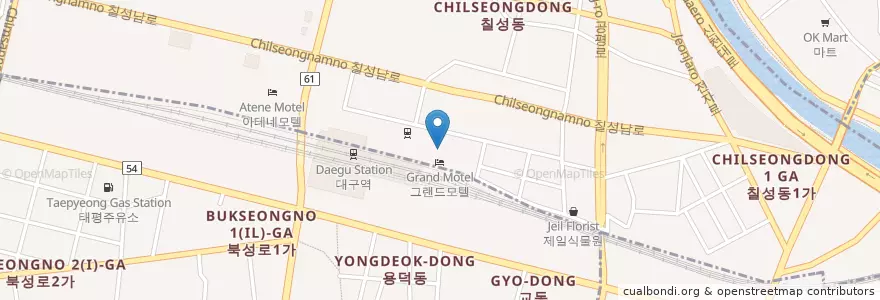 Mapa de ubicacion de 한성병원 en Corea Del Sud, Daegu, 칠성동.