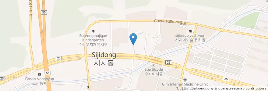 Mapa de ubicacion de 나을한의원 en 大韓民国, 大邱, 寿城区, 고산동.