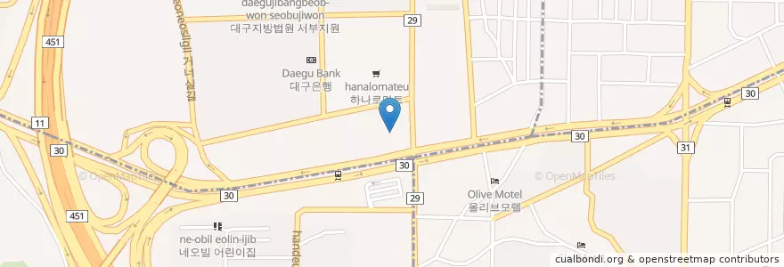 Mapa de ubicacion de 용산통증의학과의원 en Corea Del Sur, Daegu, 달서구.