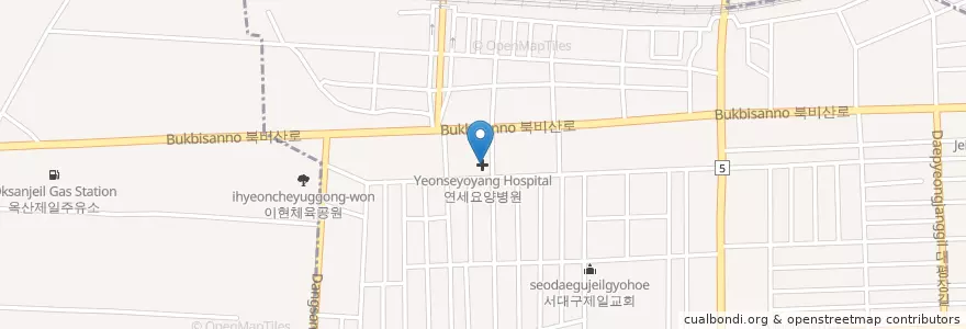 Mapa de ubicacion de Yeonseyoyang Hospital en South Korea, Daegu, Seo-Gu, Pyeongni-Dong.