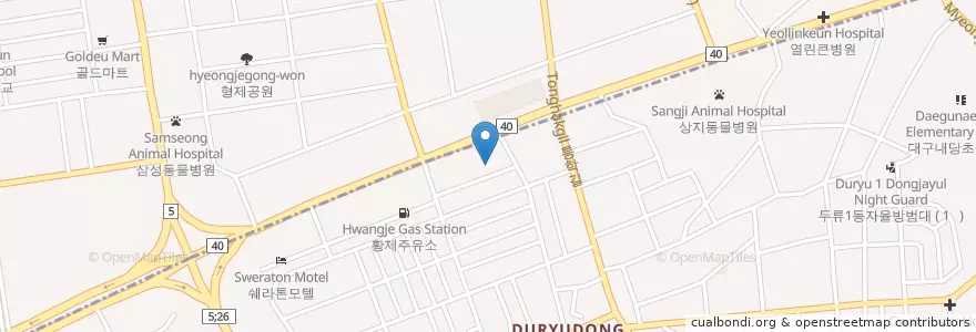 Mapa de ubicacion de Gyeongilsingyeonggwa Internal Medicine Clinic en South Korea, Daegu, Seo-Gu, Dalseo-Gu, Duryu-Dong.