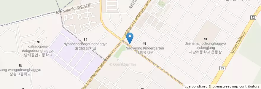 Mapa de ubicacion de 이미정산부인과 en Coreia Do Sul, Daegu, 달서구, 상인동.