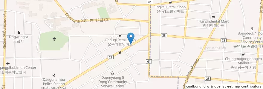 Mapa de ubicacion de 강신호한의원 en Corea Del Sud, Daegu, 남구, 대명동.