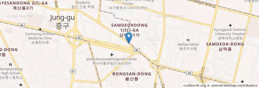 Mapa de ubicacion de 노블레스성형외과의원 en Coreia Do Sul, Daegu, 중구, 성내동.