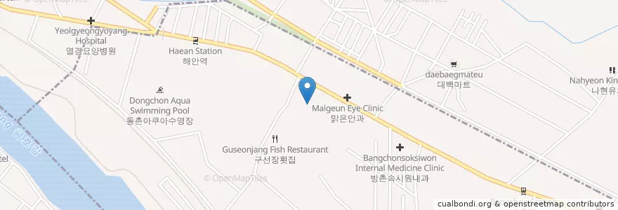Mapa de ubicacion de 방촌사랑의원 en Coreia Do Sul, Daegu, 동구, 방촌동.