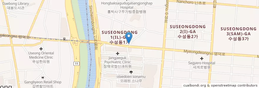 Mapa de ubicacion de 재생한의원 en Corea Del Sud, Daegu, 수성동.