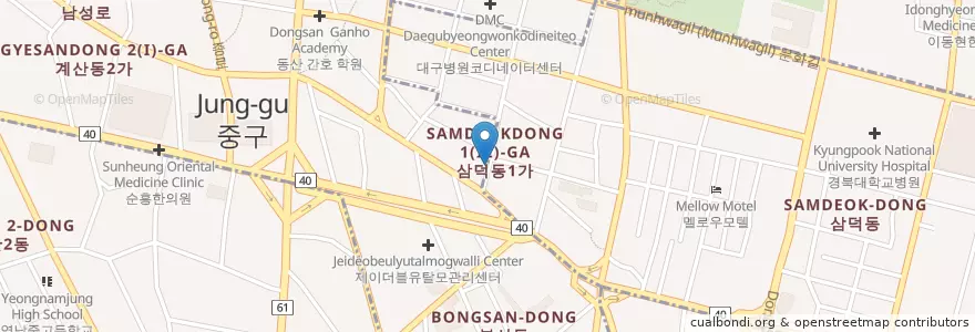 Mapa de ubicacion de Angiyeong Plastic Surgery en South Korea, Daegu, Jung-Gu, Seongnae-Dong.