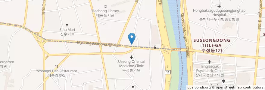 Mapa de ubicacion de 이경외과 en 韩国/南韓, 大邱, 南區, 이천동.