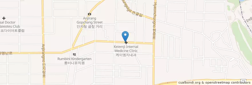 Mapa de ubicacion de 케이엠지내과 en كوريا الجنوبية, ديغو, 남구, 대명동.