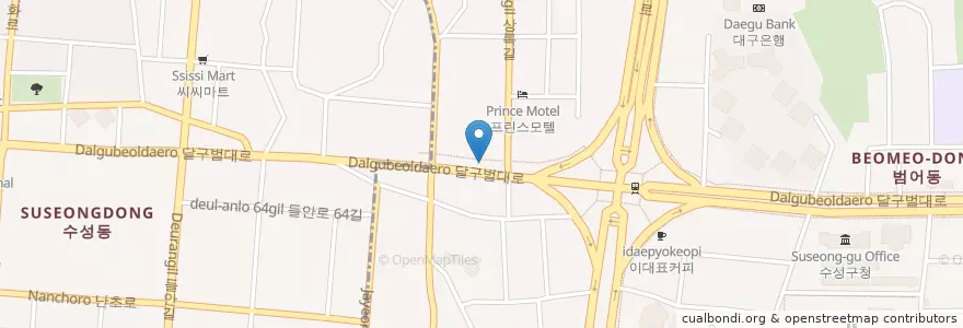 Mapa de ubicacion de Hongnakwon Dental Clinic en South Korea, Daegu, Suseong-Gu, Beomeo-Dong.