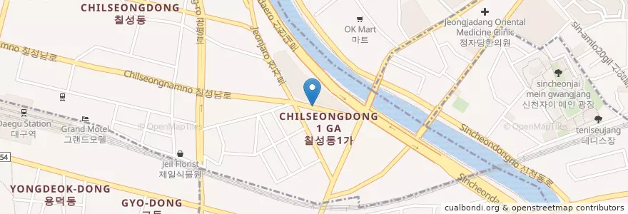 Mapa de ubicacion de 시온한의원 en Coreia Do Sul, Daegu, 북구, 칠성동.