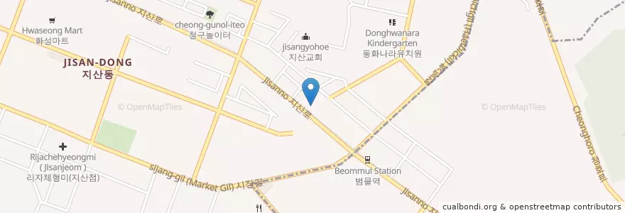 Mapa de ubicacion de 대구주니어치과 en Südkorea, Daegu, Suseong-Gu, 지산동.