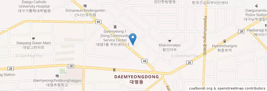 Mapa de ubicacion de 대구 여성 차병원 en Corea Del Sud, Daegu, 남구, 대명동.