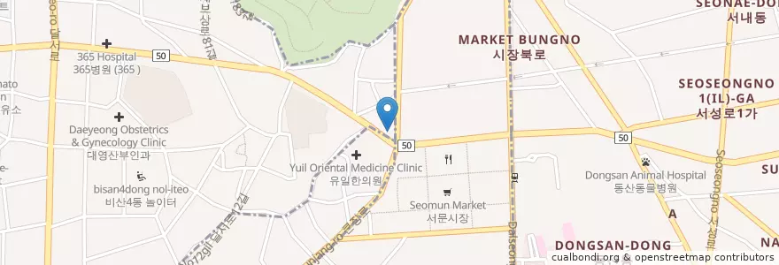 Mapa de ubicacion de Insong Oriental Medicine Clinic en South Korea, Daegu, Jung-Gu, Daesin-Dong.