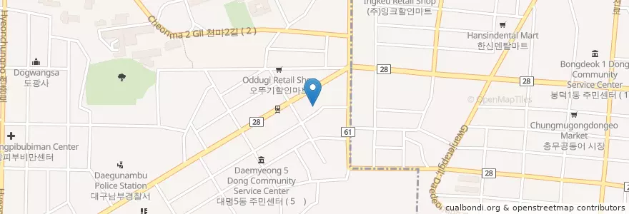 Mapa de ubicacion de 대구연세안과 en Korea Selatan, Daegu, 남구, 대명동.