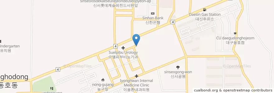 Mapa de ubicacion de 벧엘심리언어치료교육원 en 韩国/南韓, 大邱, 東區, 안심동.