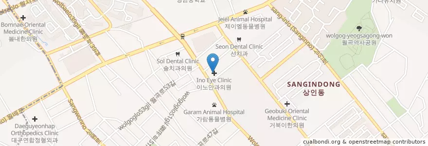 Mapa de ubicacion de 이노안과의원 en Südkorea, Daegu, Dalseo-Gu, Sangin-Dong.
