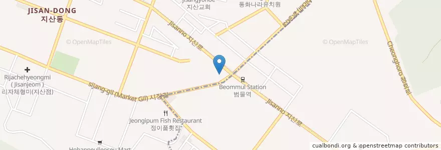 Mapa de ubicacion de 이쁘지오 대구범물점 en 大韓民国, 大邱, 寿城区, 지산동.
