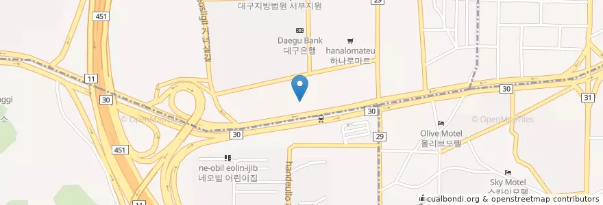Mapa de ubicacion de 스마일100치과 en کره جنوبی, دائجو, 달서구.