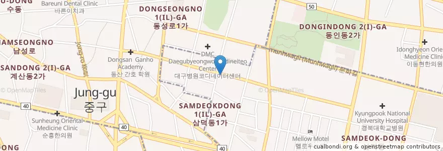 Mapa de ubicacion de 김진성형외과 en Südkorea, Daegu, Jung-Gu, Seongnae-Dong.
