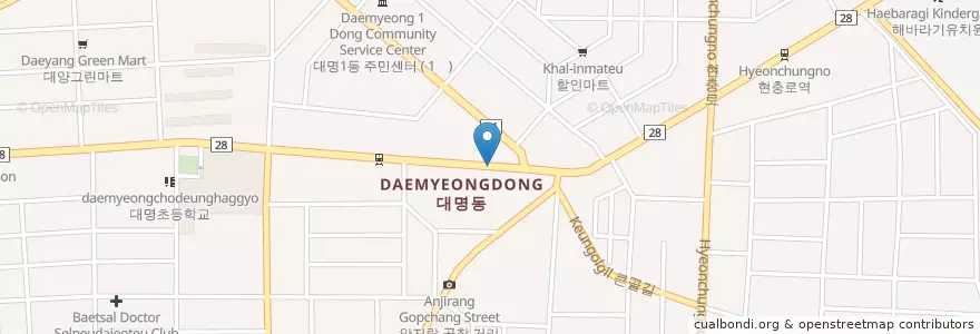 Mapa de ubicacion de 운화당한의원 en Corea Del Sur, Daegu, 남구, 대명동.
