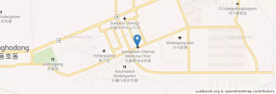Mapa de ubicacion de 이용환내과의원 en 大韓民国, 大邱, 東区, 안심동.