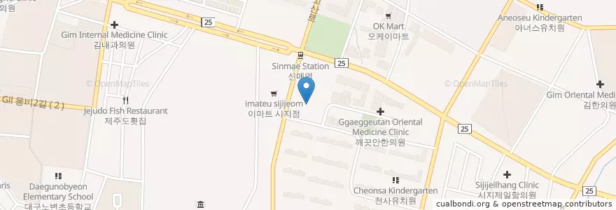Mapa de ubicacion de 한국아동발달센터 en Corea Del Sur, Daegu, 수성구, 고산동, 고산동.