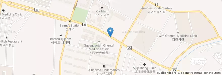 Mapa de ubicacion de 경대연합외과 en Güney Kore, Daegu, 수성구, 고산동.
