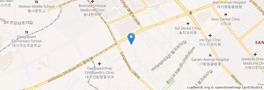 Mapa de ubicacion de 플러스치과의원 en 大韓民国, 大邱, 達西区.