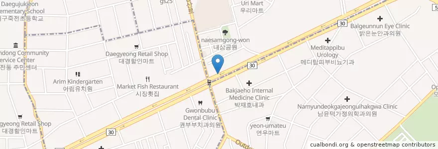 Mapa de ubicacion de 성주 채 한의원 en Zuid-Korea, Daegu, 서구, 달서구.