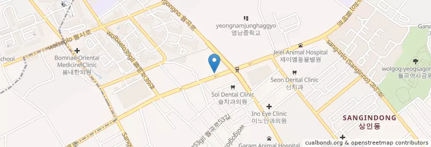 Mapa de ubicacion de Nasarechino Dental Clinic en South Korea, Daegu, Dalseo-Gu.