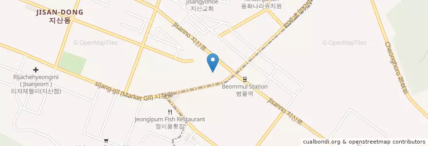 Mapa de ubicacion de Gimseonghui Obstetrics & Gynecology Clinic en South Korea, Daegu, Suseong-Gu, Jisan-Dong.
