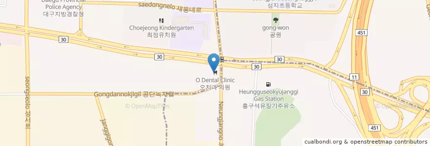 Mapa de ubicacion de 오치과 의원 en Güney Kore, Daegu, 달서구.
