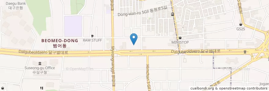 Mapa de ubicacion de 감나무한의원 en Республика Корея, Тэгу, 수성구, 만촌동, 범어동.