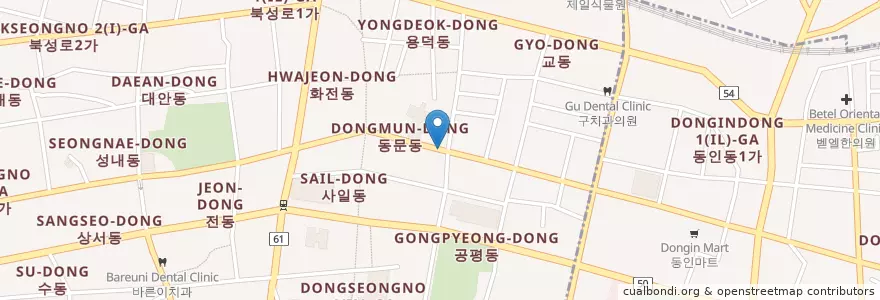 Mapa de ubicacion de 코코한의원 en کره جنوبی, دائجو, 중구, 성내동.