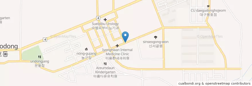Mapa de ubicacion de Dongho Oriental Medicine Clinic en South Korea, Daegu, Dong-Gu, Ansim-Dong.