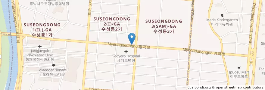 Mapa de ubicacion de 동서연합비뇨기과 en Coreia Do Sul, Daegu, 수성구, 수성동.
