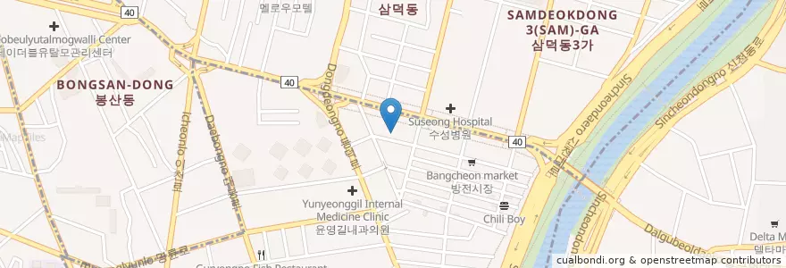 Mapa de ubicacion de 수외과 en Coreia Do Sul, Daegu, 중구, 대봉동.