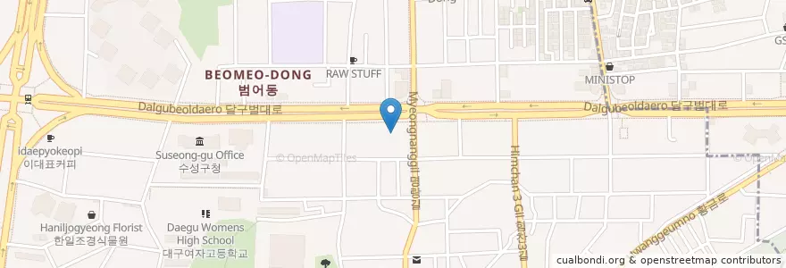 Mapa de ubicacion de 도원아이한의원 en Güney Kore, Daegu, 수성구, 범어동.
