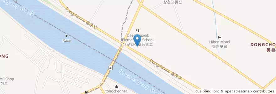 Mapa de ubicacion de 동촌베스트병원 en Corée Du Sud, Daegu, 동구.
