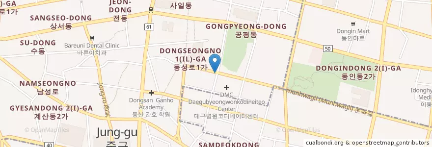 Mapa de ubicacion de 대구예인치과의원 en Республика Корея, Тэгу, 중구, 성내동.