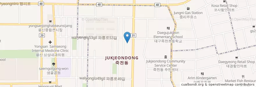 Mapa de ubicacion de Goguryeo Oriental Medicine Clinic en South Korea, Daegu, Dalseo-Gu, Jukjeon-Dong.