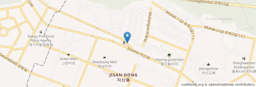 Mapa de ubicacion de 삼은부부한의원 en 대한민국, 대구, 수성구, 지산동.