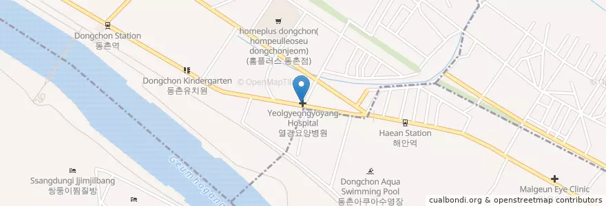 Mapa de ubicacion de 열경요양병원 en 대한민국, 대구, 동구.