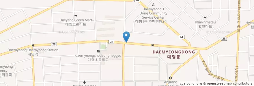 Mapa de ubicacion de 길한의원 en 대한민국, 대구, 남구, 대명동.